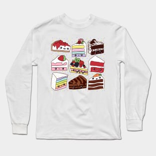 Cute cakes illustration - 9 different cakes kinds Long Sleeve T-Shirt